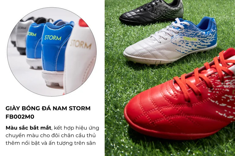 Mô tả DELTA Giày Đá Bóng Nam STORM Vải Lót Dệt Chắc Chắn, Mềm Nhẹ, Ôm Chân Chơi Sân Cỏ Nhân Tạo FB002M0 - 4