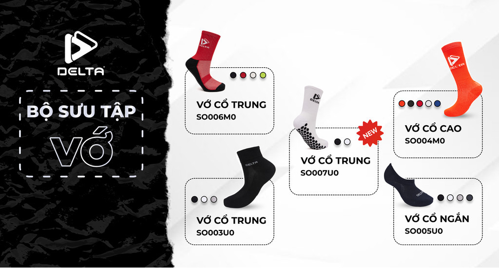 Mô tả DELTA Vớ Thể Thao Cổ Trung Unisex Vải Bamboo Mềm Mát Khử Mùi Kháng Khuẩn Thấm Hút Tốt SO003U0 - 8