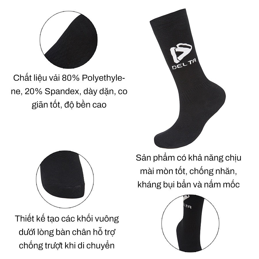 Mô tả DELTA Vớ Bóng Đá Cổ Cao Cao Cấp, Co Giãn 4 Chiều, Thoáng Khí, Thấm Hút Mồ Hôi SO004M0 - 2