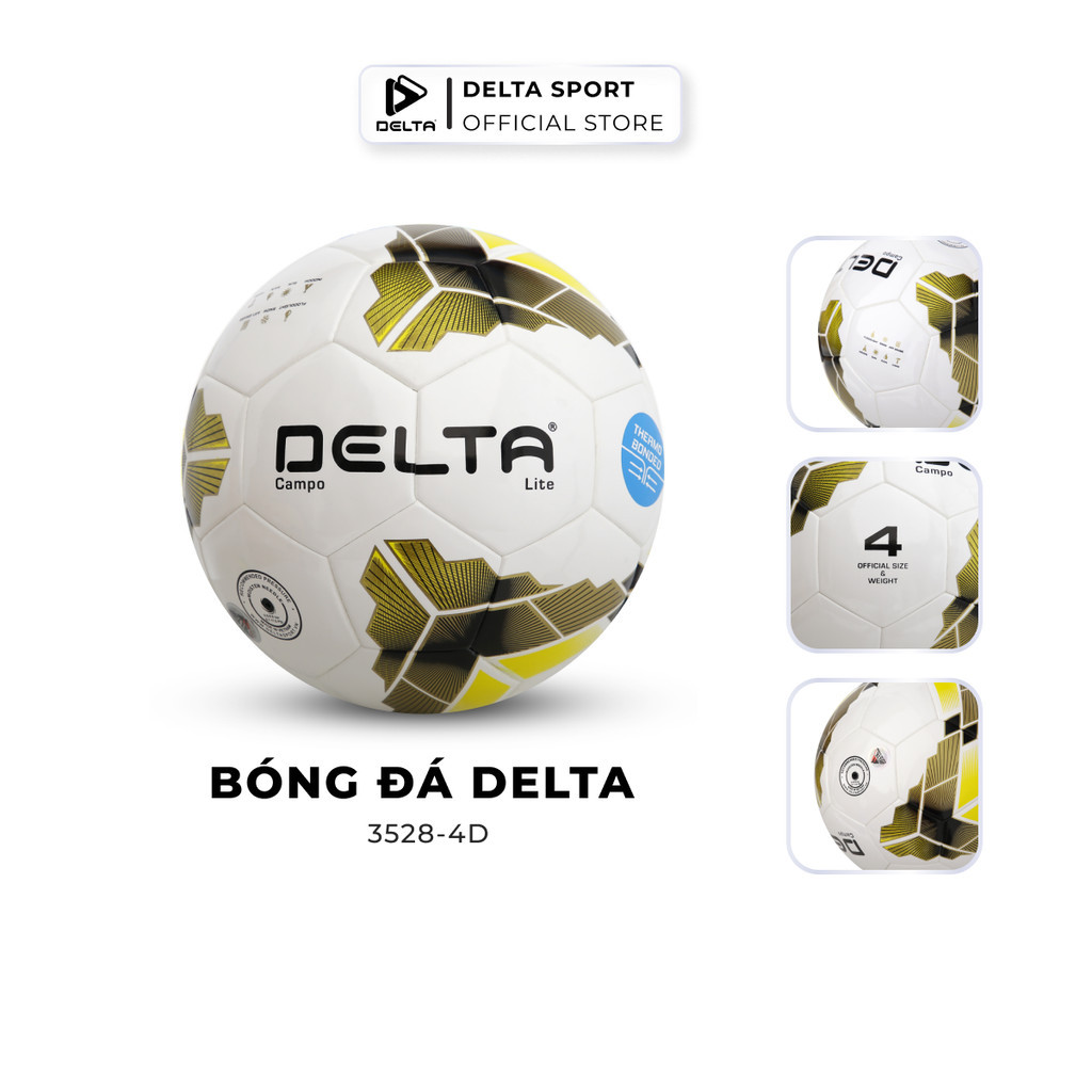 Mô tả Bóng Đá DELTA CAMPO 4D Size 4 Dán Ép Nhiệt Da PU Chơi Trên Nhiều Loại Sân Cho Bé 9-12 Tuổi DELTACA06 - 4
