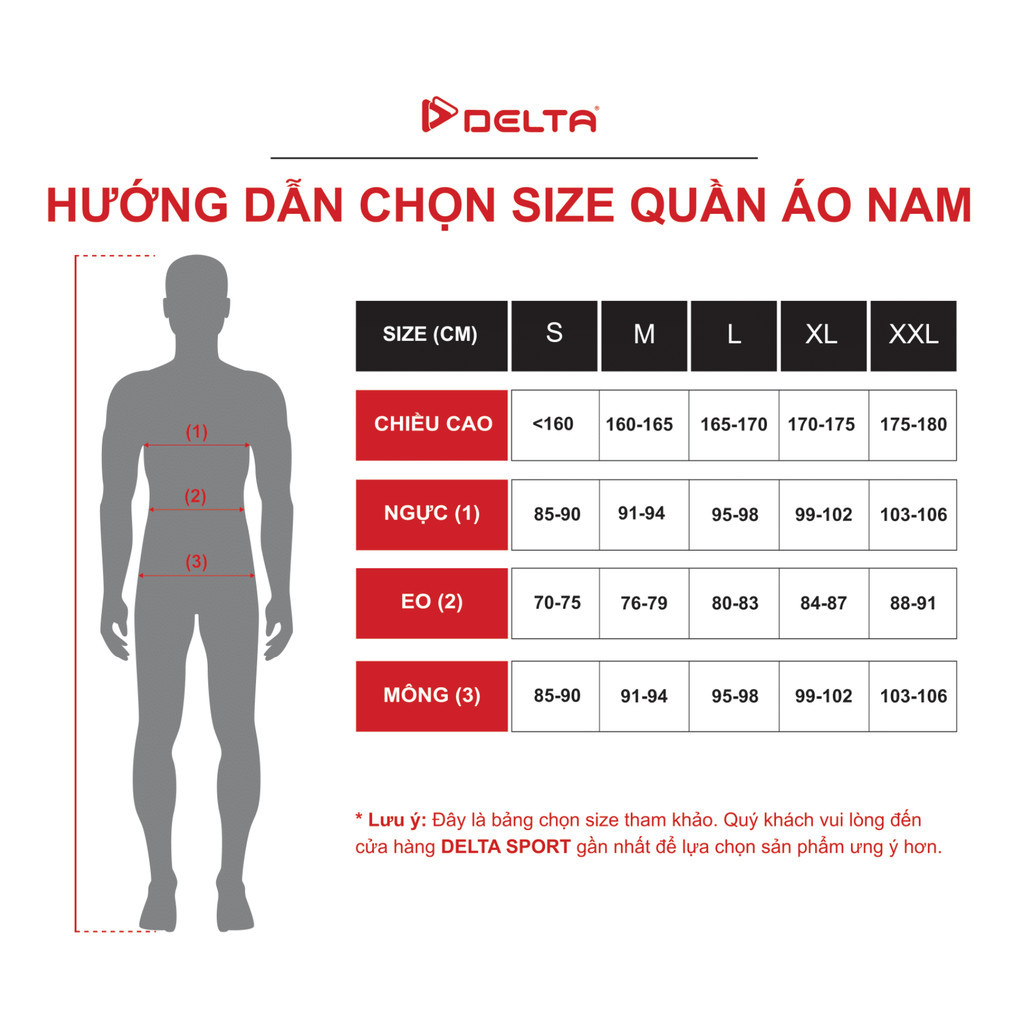 Mô tả DELTA Áo Thun Tay Ngắn Nam Cổ Tròn Chất Cotton Mềm Mại, Thoải Mái, Thấm Hút, Co Giãn Tốt RTS019M - 1