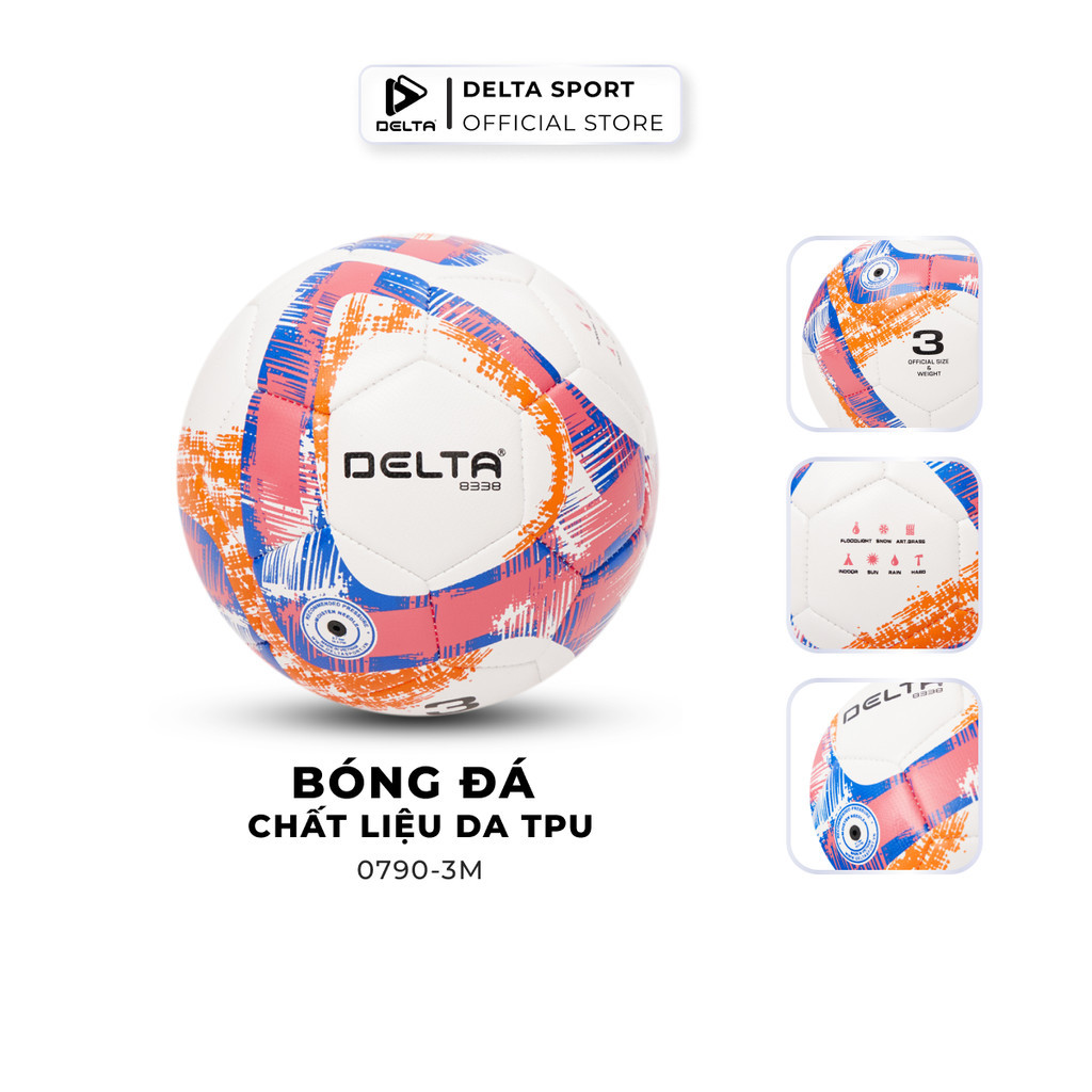 Mô tả Bóng Đá Trẻ Em Mini DELTA 3M Size3 May Máy Da TPU Mềm Nhẹ Sân Cỏ Nhân Tạo Bé Cho 4-9 Tuổi DELTMINI01 - 3