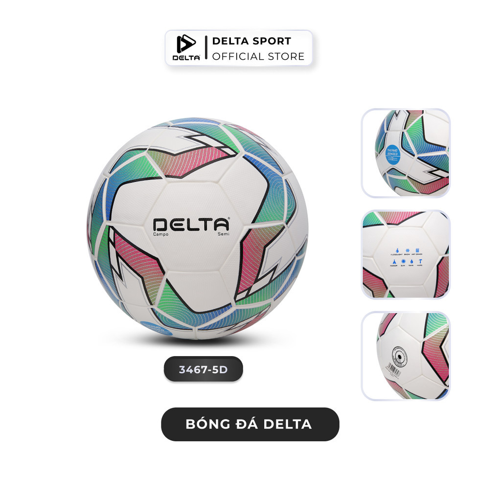 Mô tả Bóng Đá DELTA CAMPO Semi 5D Size 5 Dán Ép Nhiệt Da PU Hàn Quốc Chống Nước Tốt Từ 12 Tuổi DELTACA03 - 3