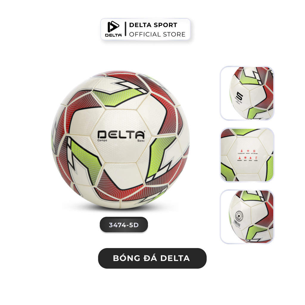 Mô tả Bóng Đá DELTA CAMPO Semi 5D Size 5 Dán Ép Nhiệt Da PU Hàn Quốc Chống Nước Tốt Từ 12 Tuổi DELTACA03 - 5