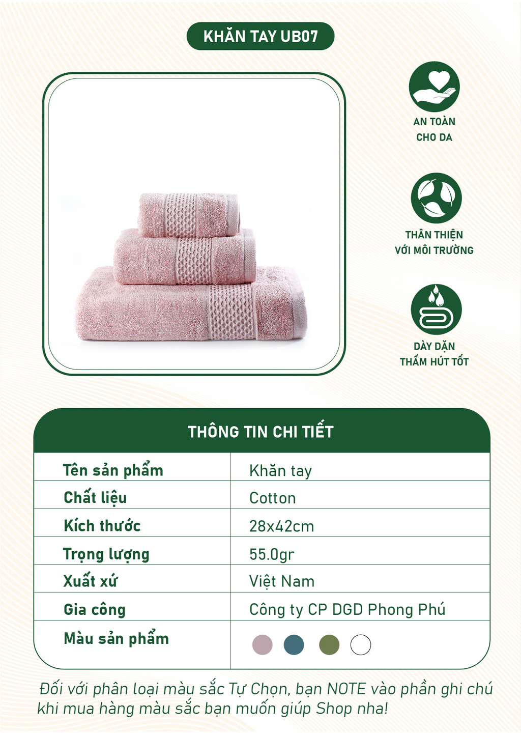 Khăn Tay Belleto Cotton UB07 28x42cm Siêu Mềm Thấm Hút Tốt Không Xù Nhỏ ...