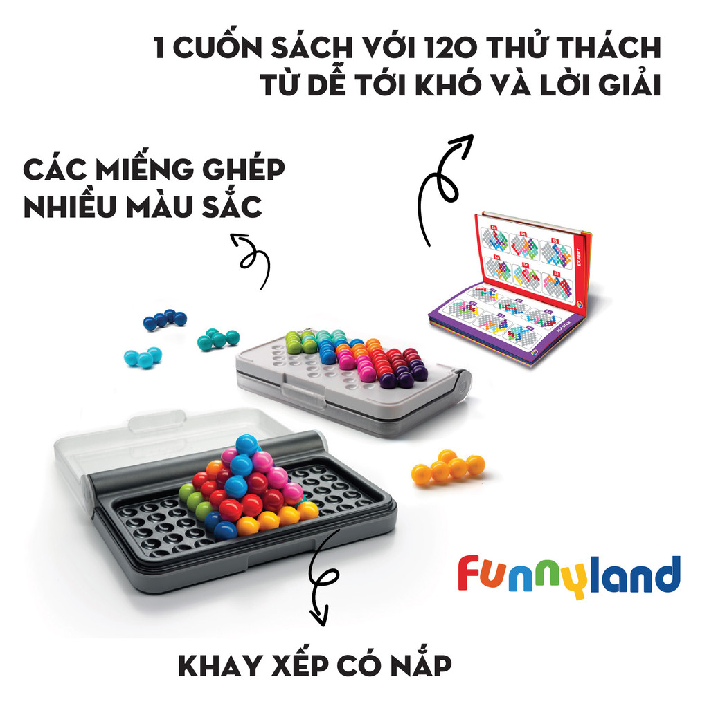 Mô tả Đồ chơi trí tuệ SmartGames thử thách IQ Pro gồm 120 thử thách giúp bé phát triển tư duy toàn diện - 3