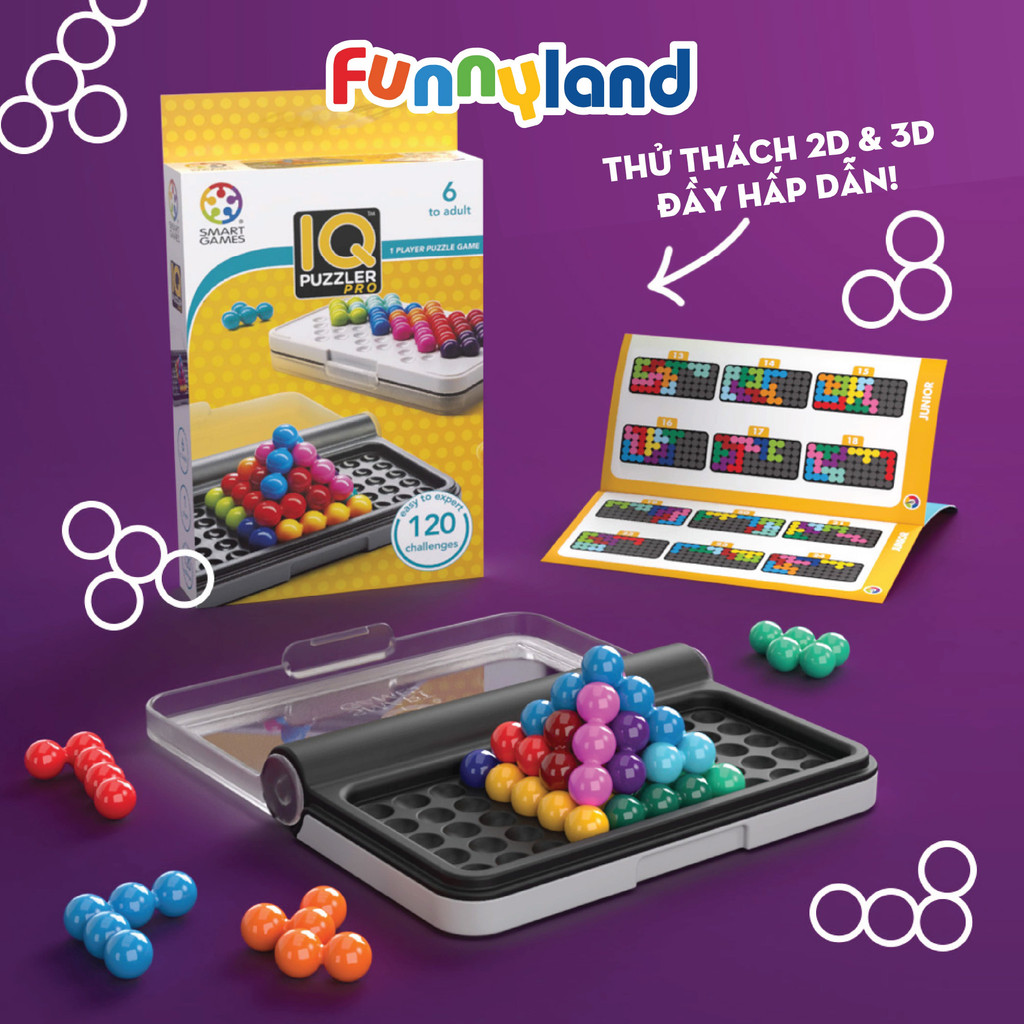 Mô tả Đồ chơi trí tuệ SmartGames thử thách IQ Pro gồm 120 thử thách giúp bé phát triển tư duy toàn diện - 5