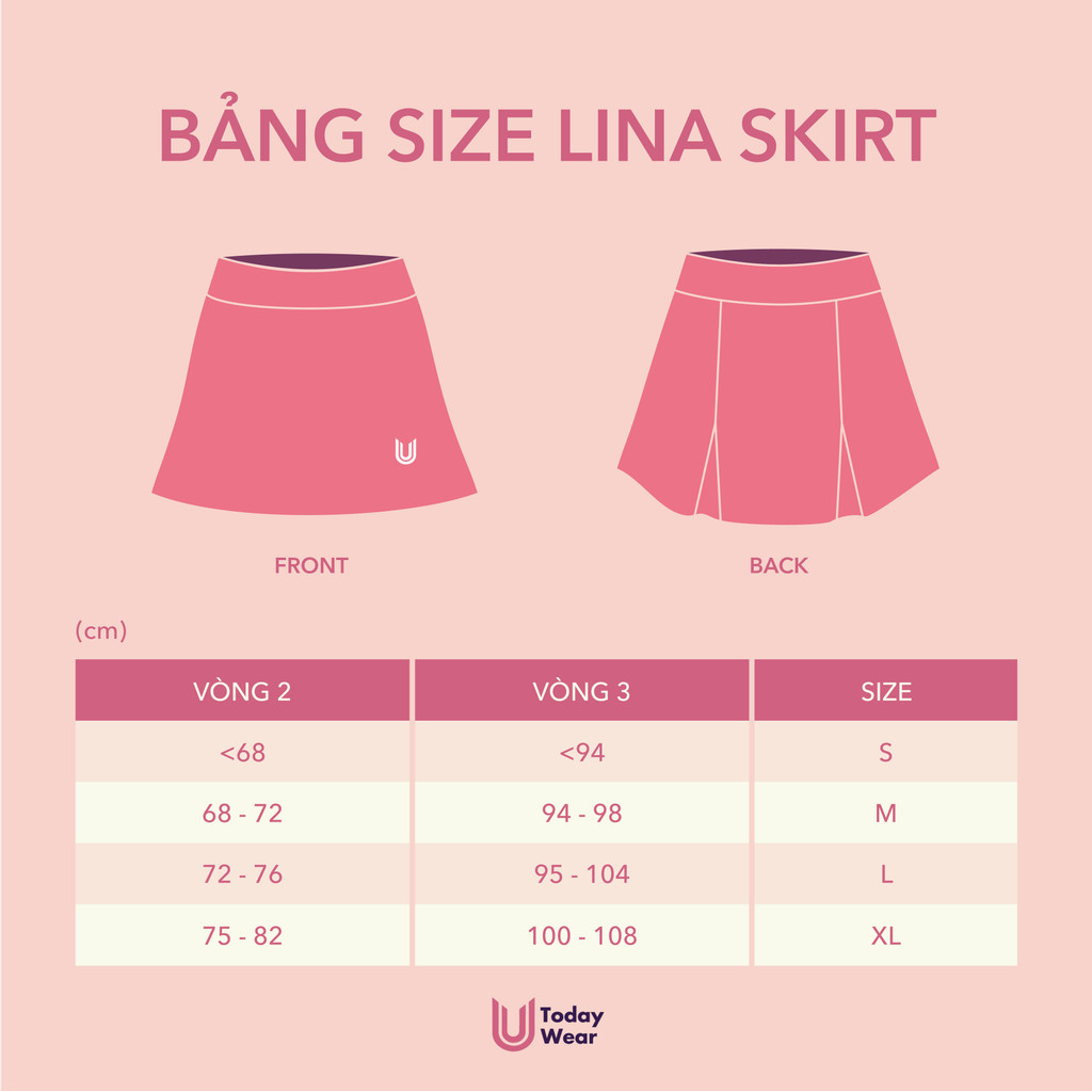 Mô tả Set bộ đồ thể thao nữ pickcleball tennis áo Lia Top chân váy Lina Skirt xám Today U Wear thoáng mát có quần bảo hộ - 3