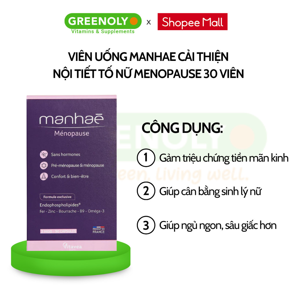 Mô tả Viên uống nội tiết tố nữ Manhae Nutrisante điều hòa kinh nguyệt giảm khô hạn tăng cường sinh lý nữ - 1