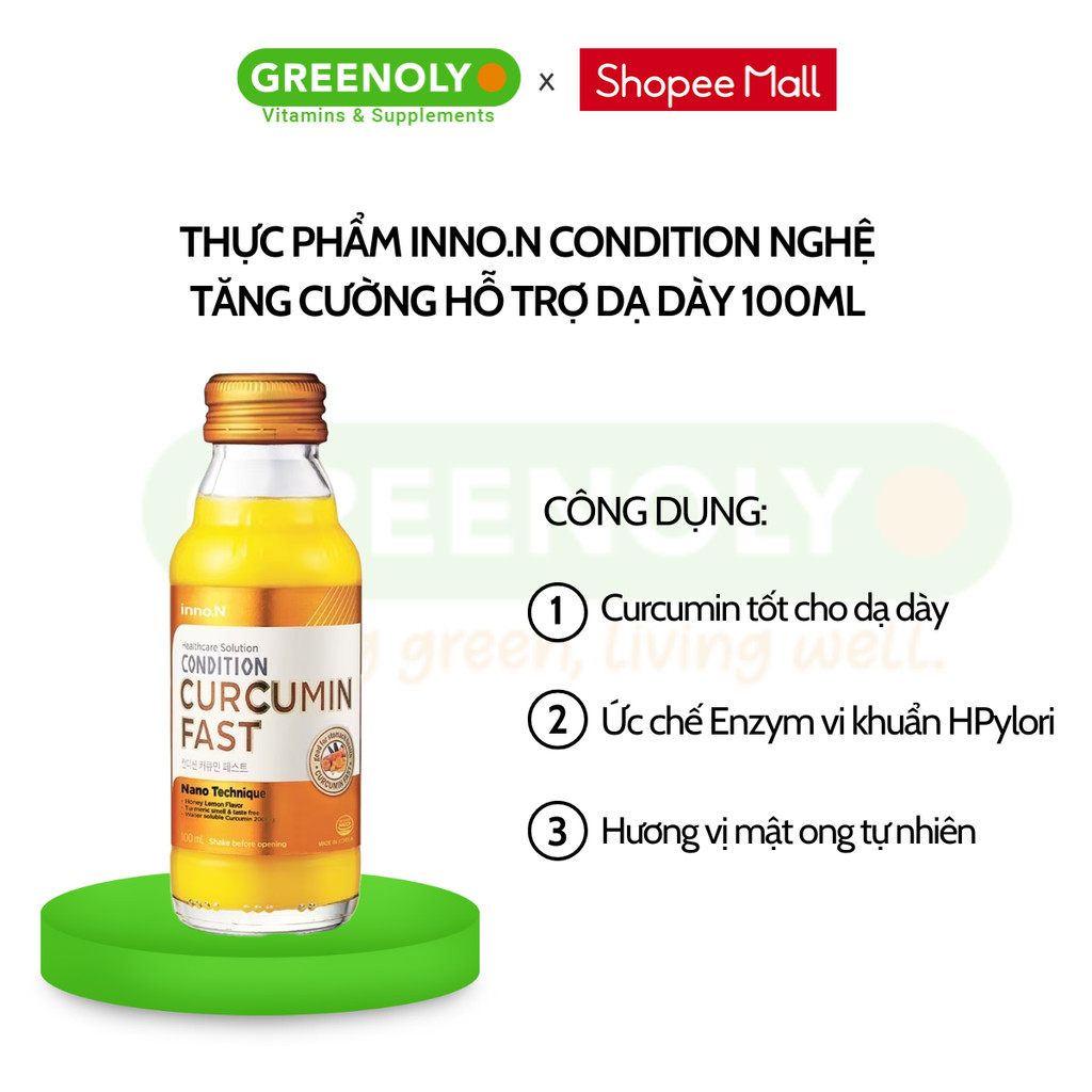 Mô tả Nước Nghệ Nano Kolmar Curcumin Fast Nano Tăng Cường Hỗ Trợ Dạ Dày 100ml - 10 Chai - 2