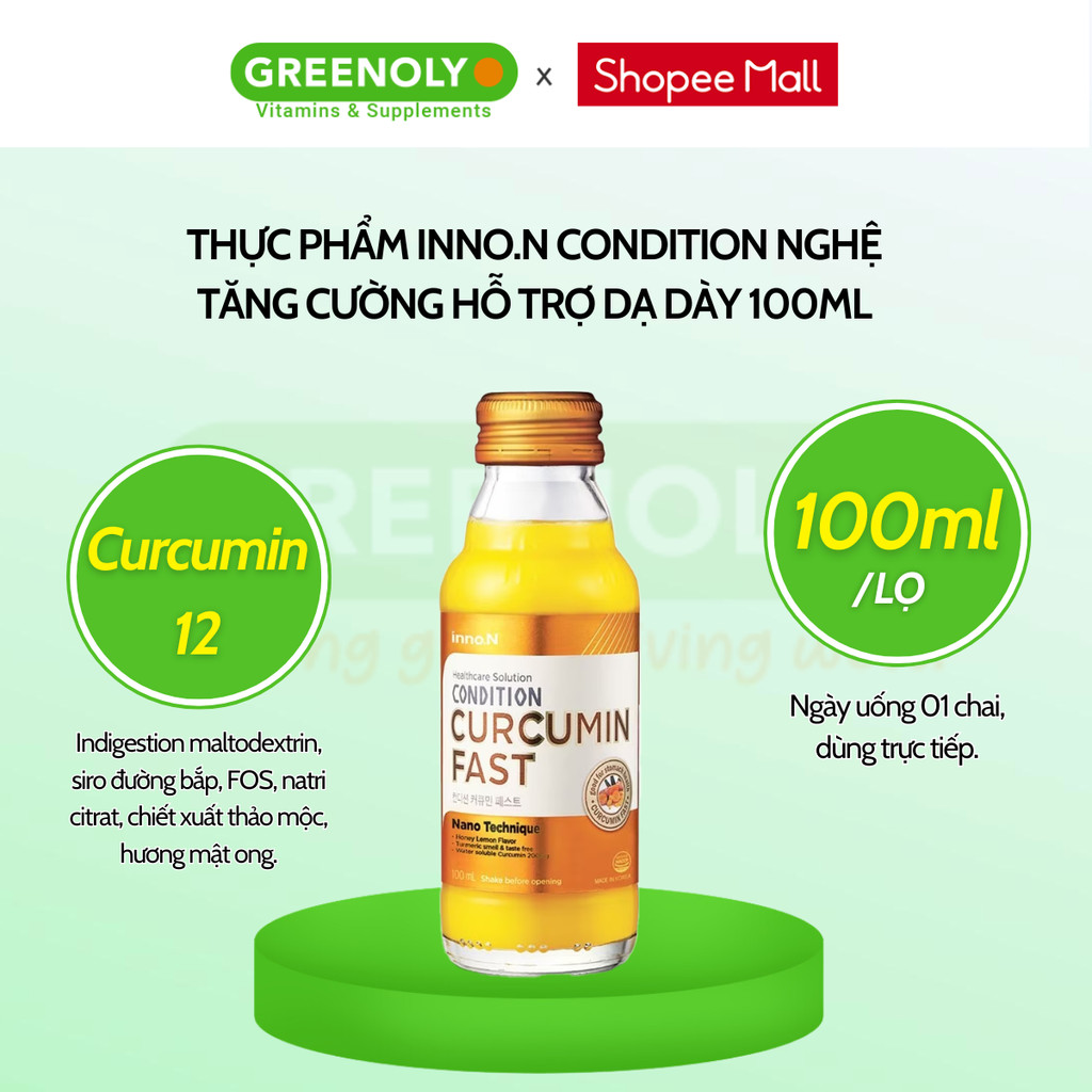 Mô tả Nước Nghệ Nano Kolmar Curcumin Fast Nano Tăng Cường Hỗ Trợ Dạ Dày 100ml - 10 Chai - 3