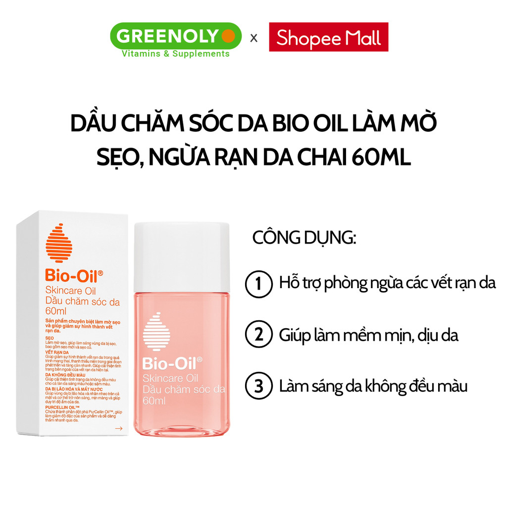 Mô tả Dầu chăm sóc da giúp cải thiện rạn da, mờ sẹo và đều màu da Bio Oil Skincare Oil Chai 60ml - 2