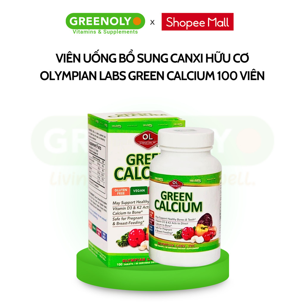 Mô tả Viên Uống Bổ Sung Canxi Hữu Cơ Olympian Labs Green Calcium Cho Bà Bầu, Sau Sinh Và Trẻ Em, Giúp Xương Chắc Khỏe 100 Viên - 2