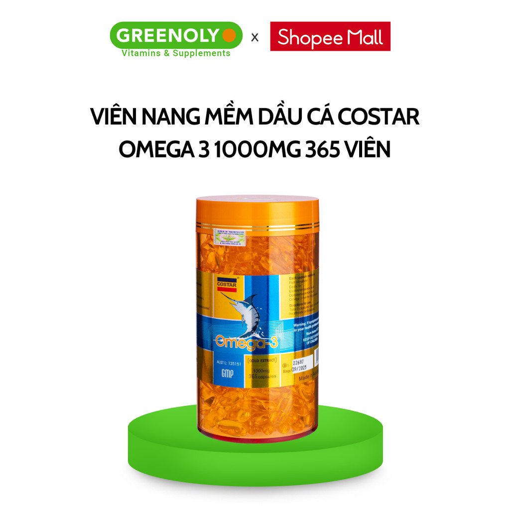 Mô tả Dầu Cá Costar Bổ Sung Omega 3 1000mg Tăng Cường Trí Não, Tim Mạch Và Thị Lực 365 Viên - 1
