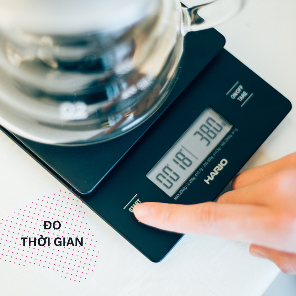 Cân điện tử pha cà phê Hario V60 Drip Scale VSTN-2000B (định lượng đến ...