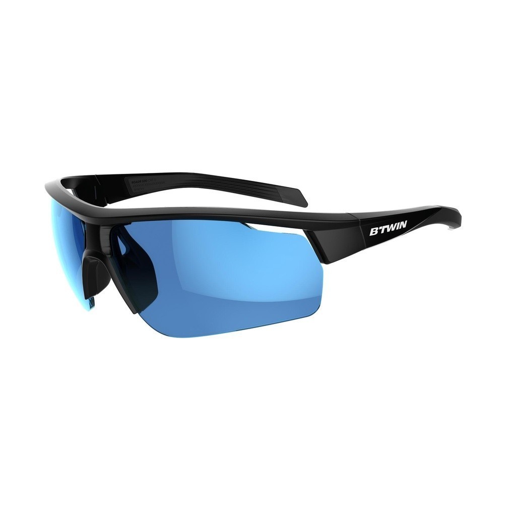 Mô tả Kính mát đạp xe roadr 500 loại 3 cho người lớn đen/xanh dương DECATHLON VAN RYSEL mã 8503316 - 1