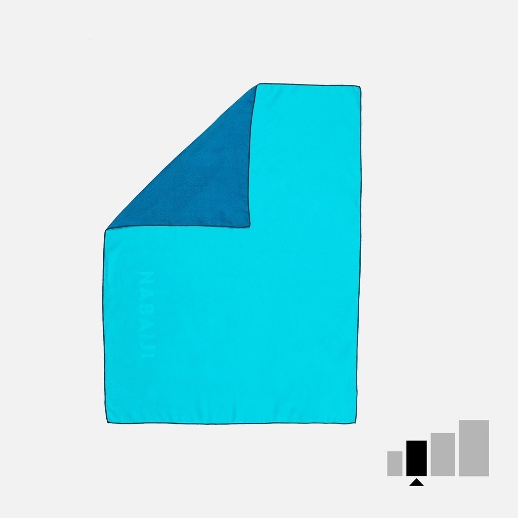 Mô tả Khăn tắm microfibre hai mặt cỡ m 60 x 80 cm xanh dương/xanh lá DECATHLON NABAIJI mã 8751951 - 1