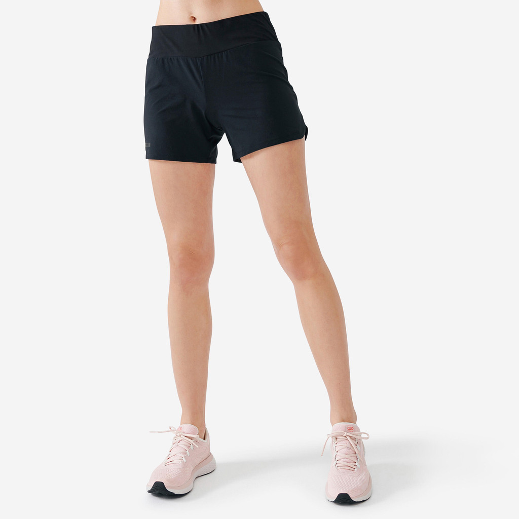 Mô tả Quần short chạy bộ nữ run dry đen Decathlon KALENJI - 1