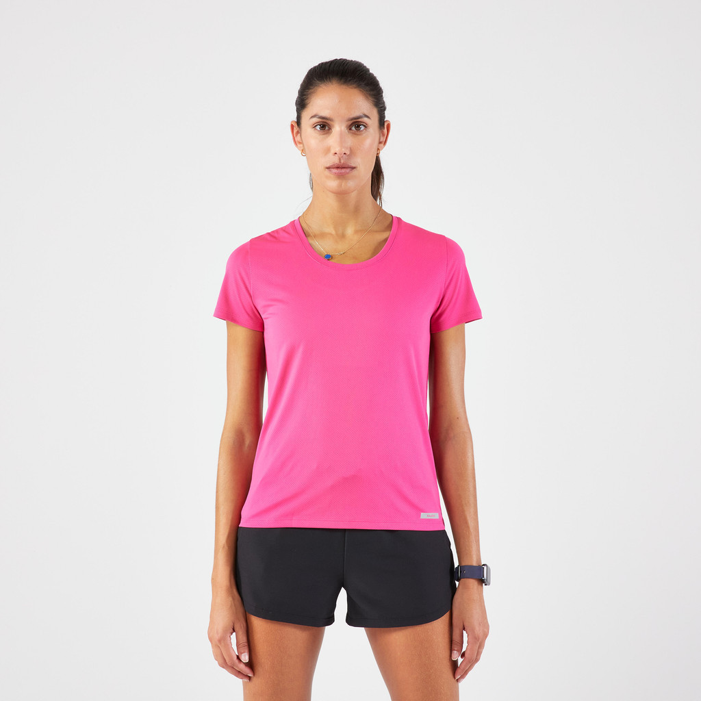 Mô tả Áo thun chạy bộ nữ thoáng khí kiprun hồng neon Decathlon KALENJI mã 8817406 - 1