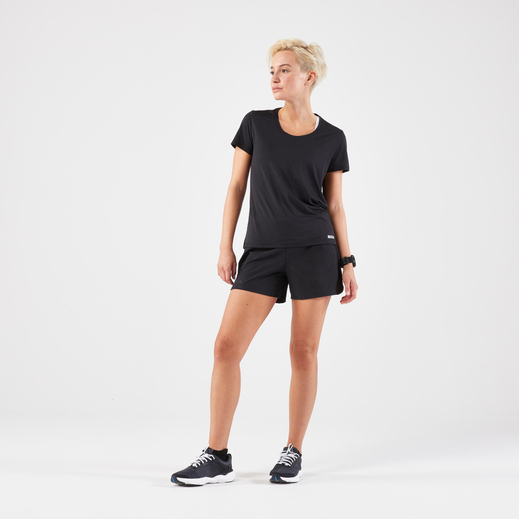 Mô tả Áo thun chạy bộ nữ kiprun 100 đen Decathlon KALENJI mã 8817407 - 2