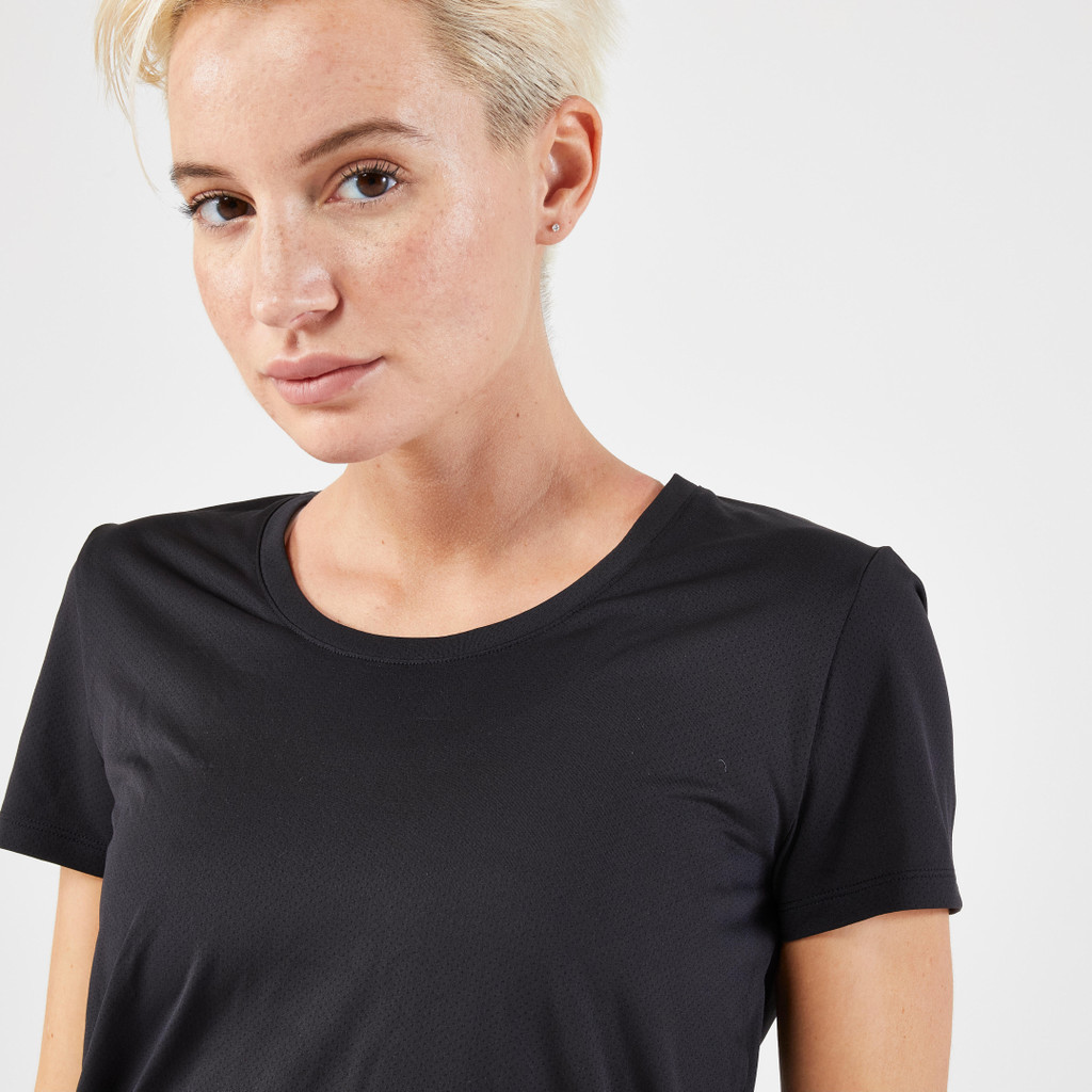 Mô tả Áo thun chạy bộ nữ kiprun 100 đen Decathlon KALENJI mã 8817407 - 3