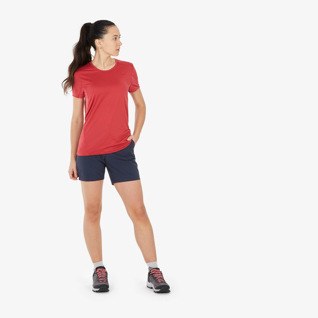 Mô tả Áo thun leo núi dã ngoại nữ mh100 hồng Decathlon QUECHUA mã 8786497 - 2