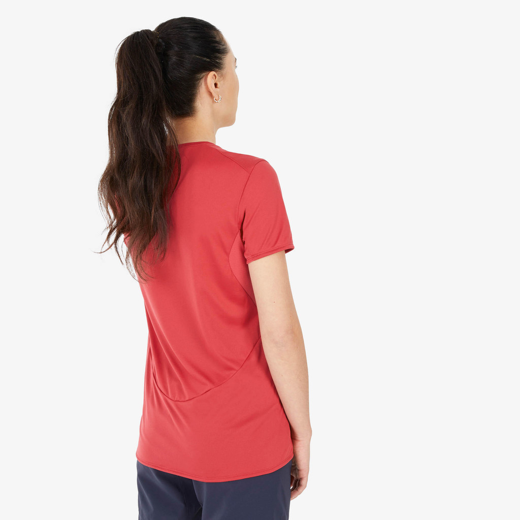 Mô tả Áo thun leo núi dã ngoại nữ mh100 hồng Decathlon QUECHUA mã 8786497 - 3
