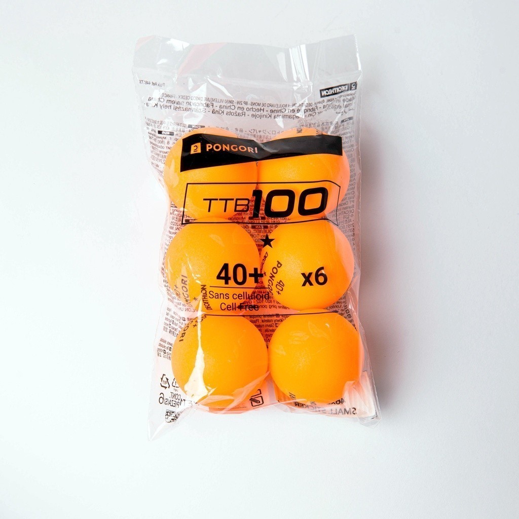 Mô tả Hộp 6 quả bóng bàn ttb 100* 40+ cam DECATHLON PONGORI mã 8773562 - 2