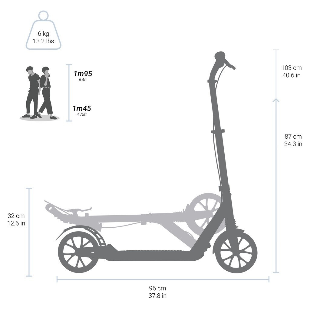 Mô tả Xe trượt scooter town 7xl cho người lớn DECATHLON đen mã 8377410 - 8