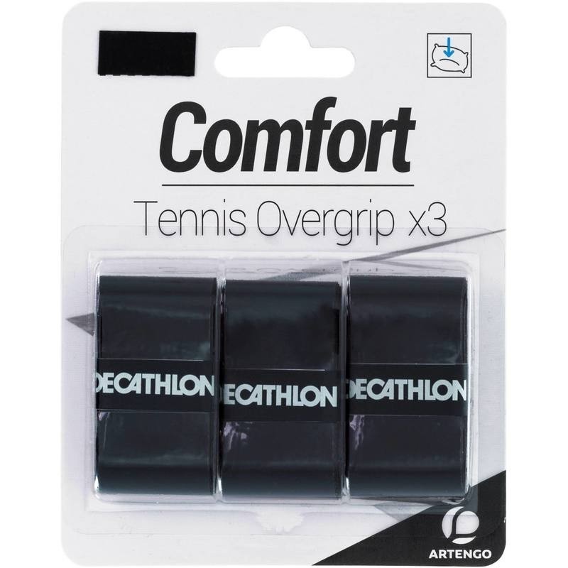 Mô tả Hộp 3 dây quấn cán vợt tennis comfort đen artengo mã 8340631 - 1