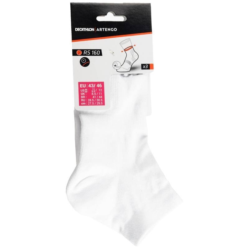 Mô tả Gói 3 đôi tất thể thao cổ vừa rs 160 cho người lớn màu trắng DECATHLON artengo mã 8395040 - 7