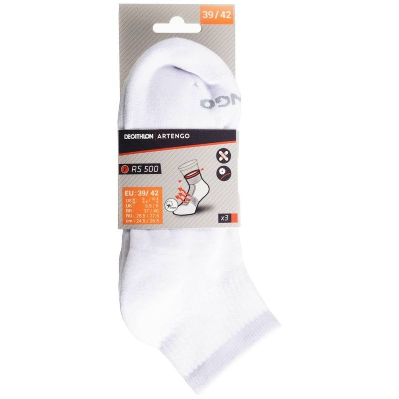 Mô tả Gói 3 đôi tất thể thao cổ vừa rs 500 cho người lớn màu trắng DECATHLON artengo mã 8379843 - 8