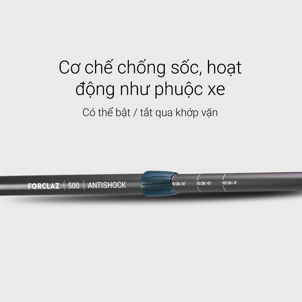 Mô tả Gậy leo núi dã ngoại chống sốc forclaz 500 xám xanh dương DECATHLON forclaz mã 8379457 - 5