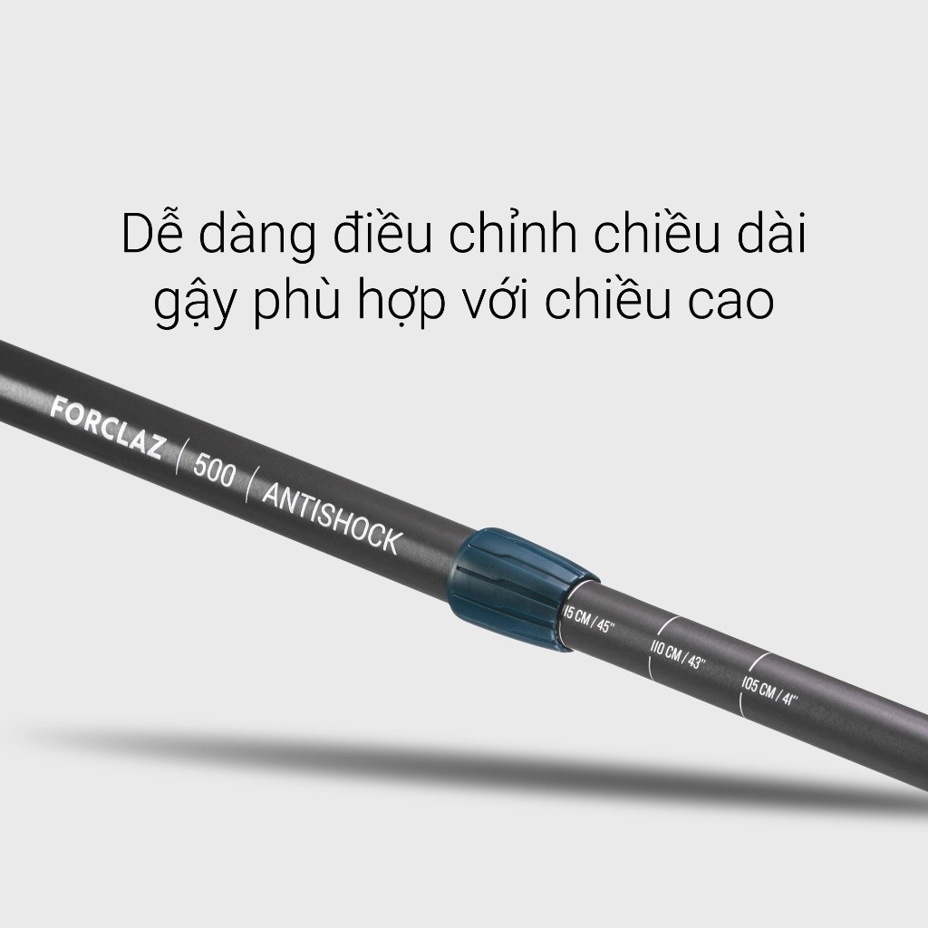 Mô tả Gậy leo núi dã ngoại chống sốc forclaz 500 xám xanh dương DECATHLON forclaz mã 8379457 - 6