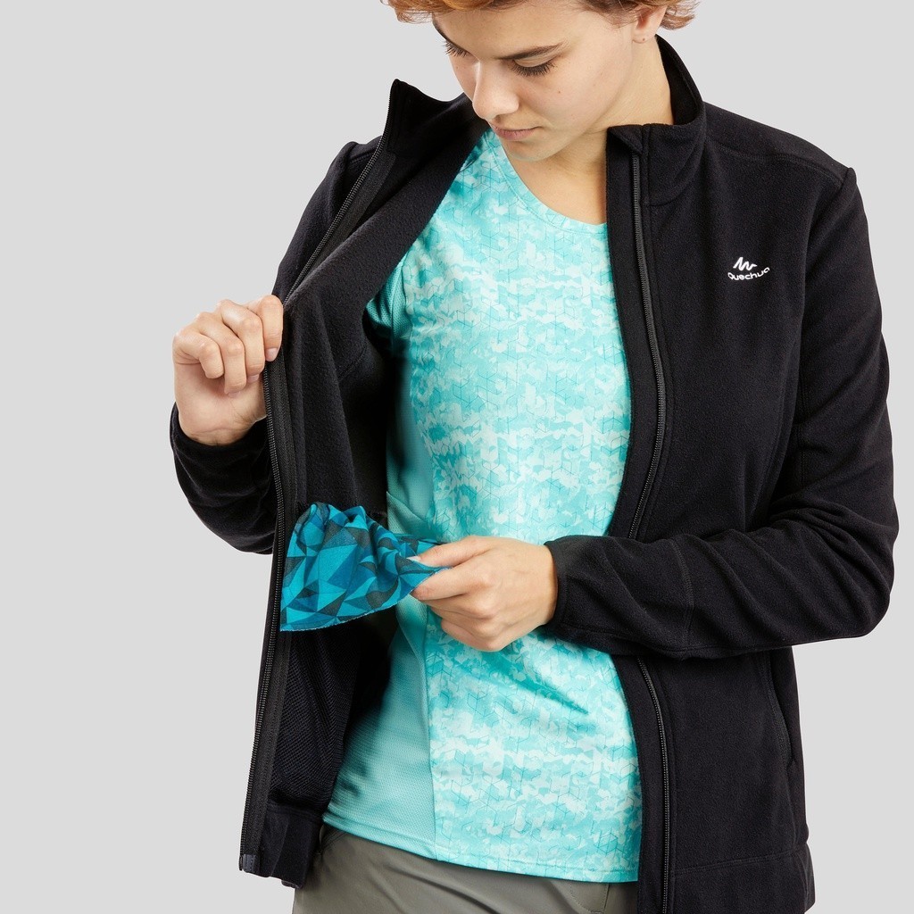 Mô tả Áo khoác nỉ hiking vùng núi mh120 cho nữ đen DECATHLON quechua mã 8505621 - 8