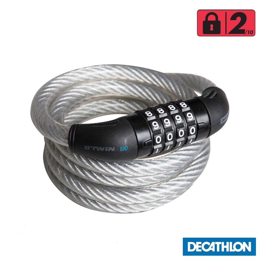 Mô tả Khóa dây mật mã bảo vệ xe đạp 120 DECATHLON elops mã 8168164 - 1