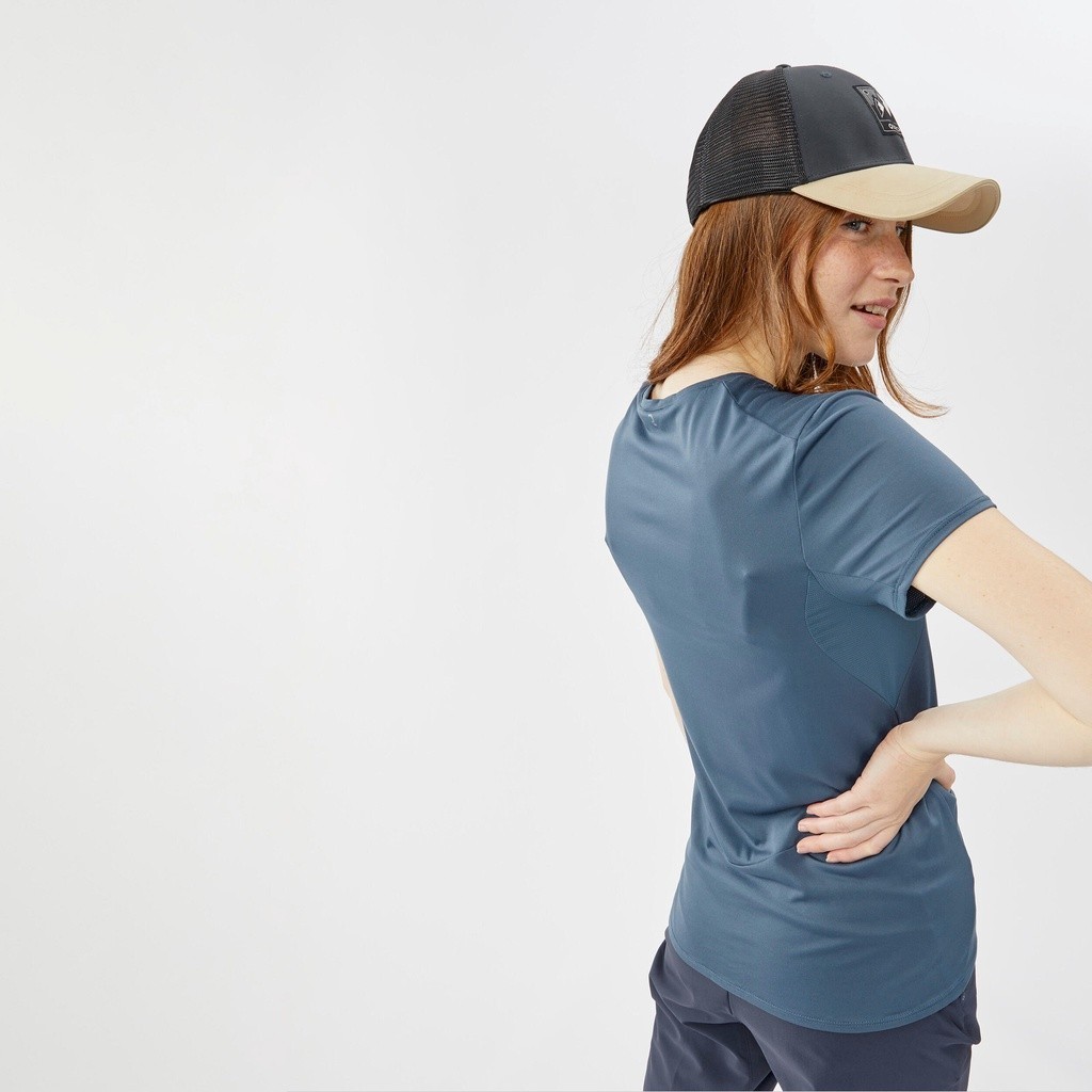 Mô tả Áo thun leo núi dã ngoại mh100 cho nữ xám xanh DECATHLON quechua mã 8612421 - 3