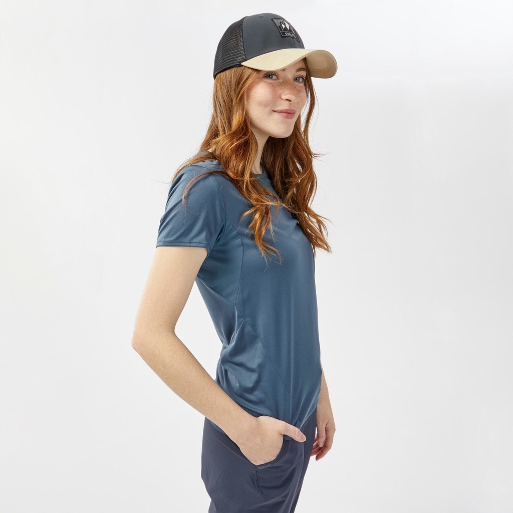 Mô tả Áo thun leo núi dã ngoại mh100 cho nữ xám xanh DECATHLON quechua mã 8612421 - 4
