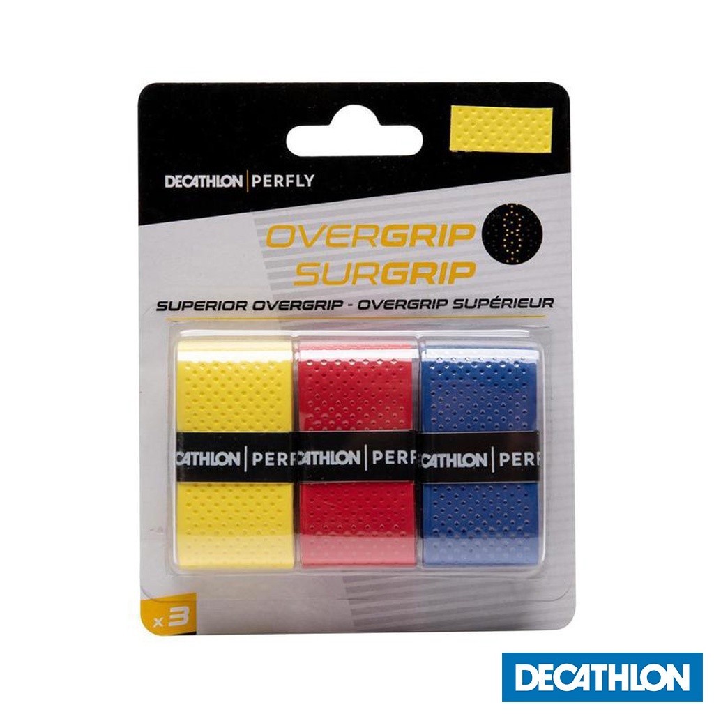 Mô tả Bộ 3 dây quấn cán vợt cầu lông cao cấp vàng đỏ xanh dương DECATHLON perfly mã 8552608 - 1