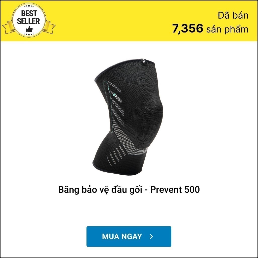 Mô tả Băng bảo vệ đầu gối prevent 500 cho người lớn đen DECATHLON TARMAK mã 8796222 - 1