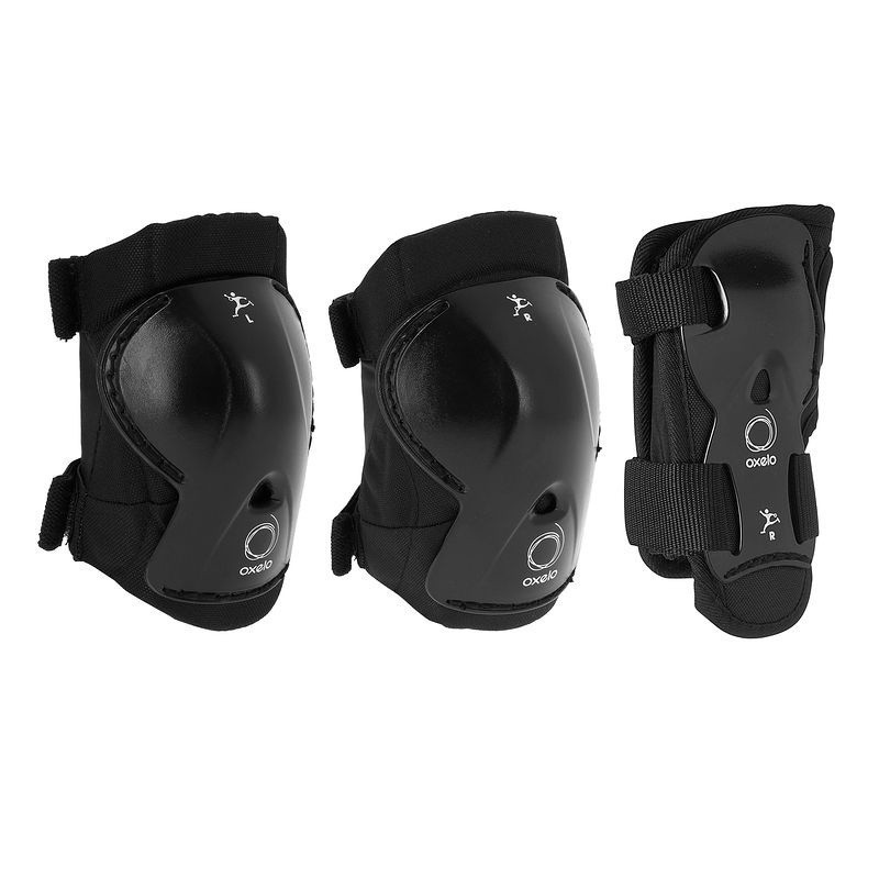 Mô tả Bộ 3 dụng cụ bảo hộ chơi patin, ván trượt, xe trượt play cho trẻ em đen DECATHLON oxelo mã 8319291 - 2