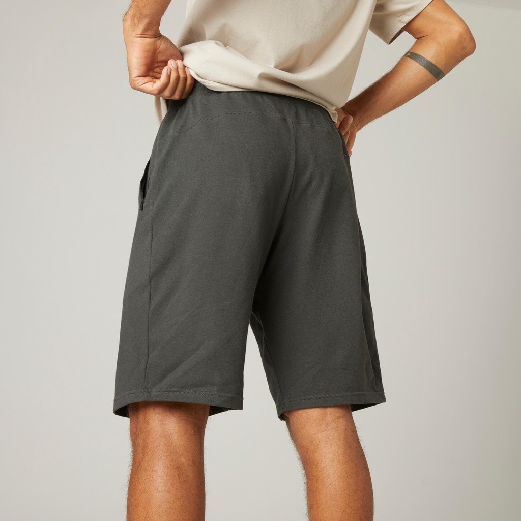 Mô tả Quần short tập fitness cotton có túi 520 cho nam xanh rêu DECATHLON DOMYOS mã 8640472 - 1