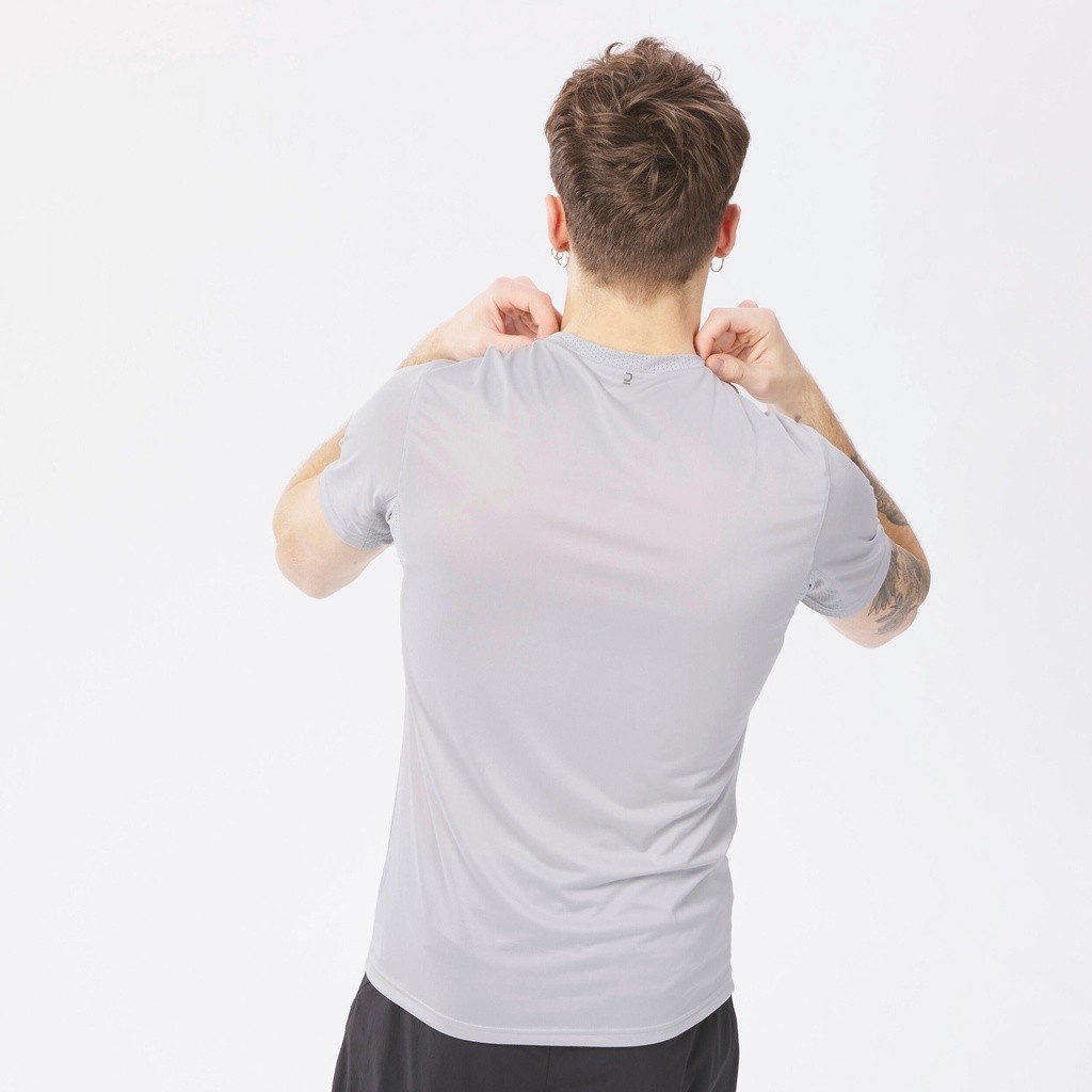 Mô tả Áo thun leo núi dã ngoại mh100 cho nam xám nhạt DECATHLON quechua nhiều màu - 7