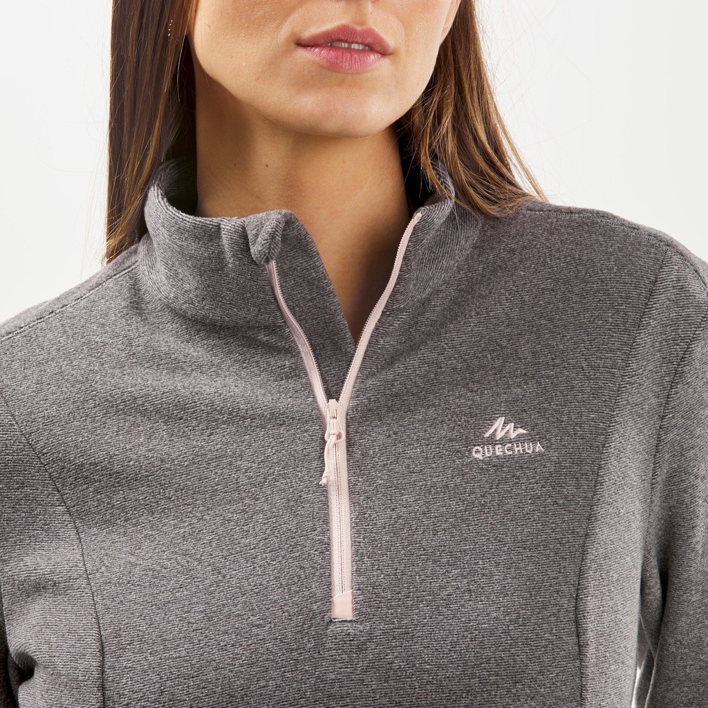 Mô tả Áo nỉ leo núi dã ngoại mh100 cho nữ xám DECATHLON quechua mã 966817 - 2