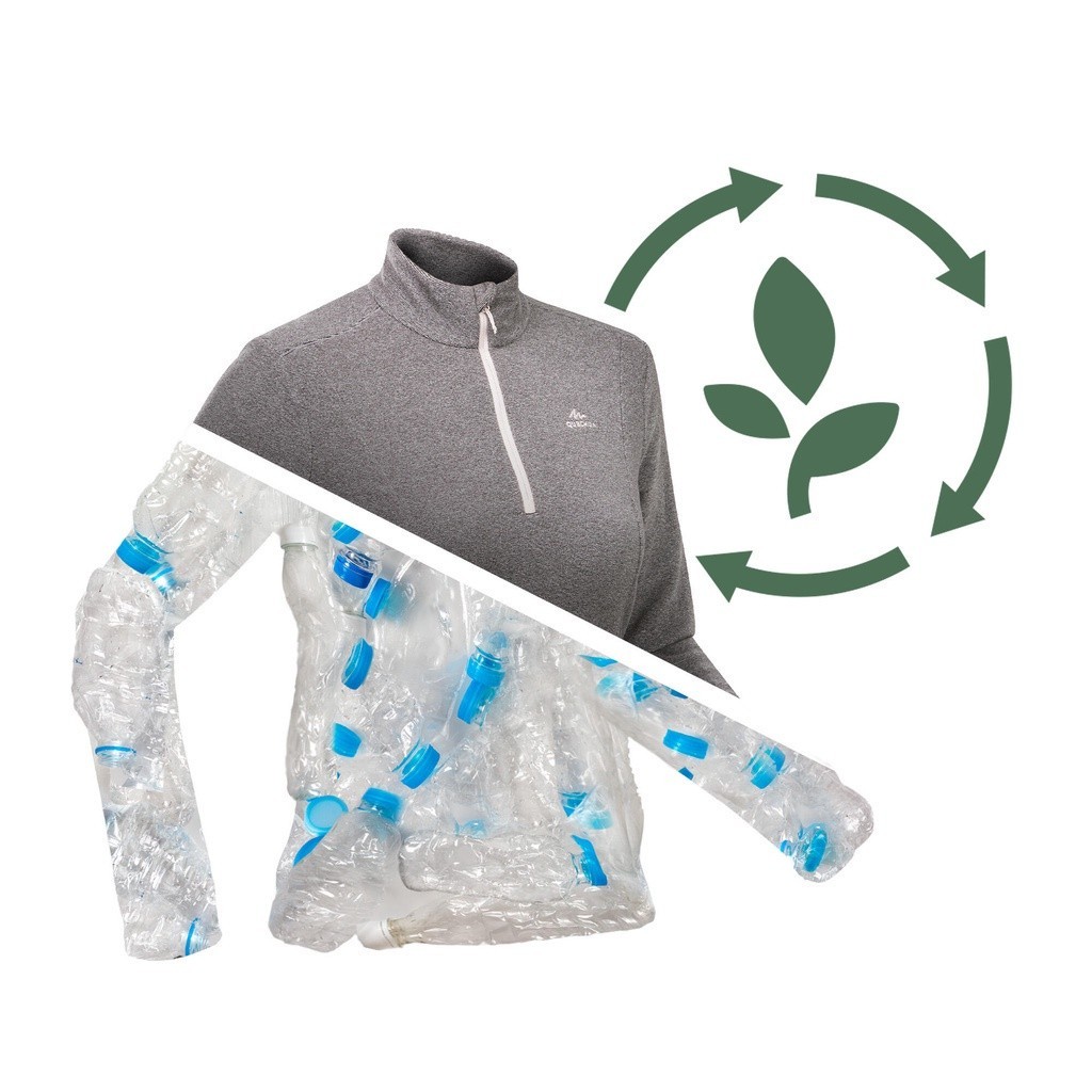 Mô tả Áo nỉ leo núi dã ngoại mh100 cho nữ xám DECATHLON quechua mã 966817 - 5