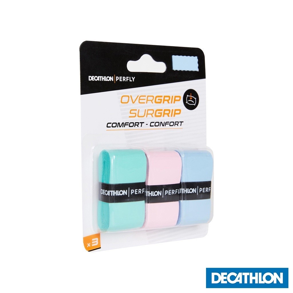 Mô tả Hộp 3 dây quấn vợt cầu lông comfort hồng mint xanh da trời DECATHLON perfly mã 8579969 - 1