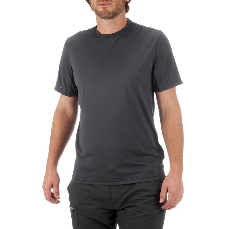 Mô tả Áo thun ngắn tay leo núi dã ngoại techfresh 50 cho nam xám sẫm DECATHLON quechua mã 8316244 - 1