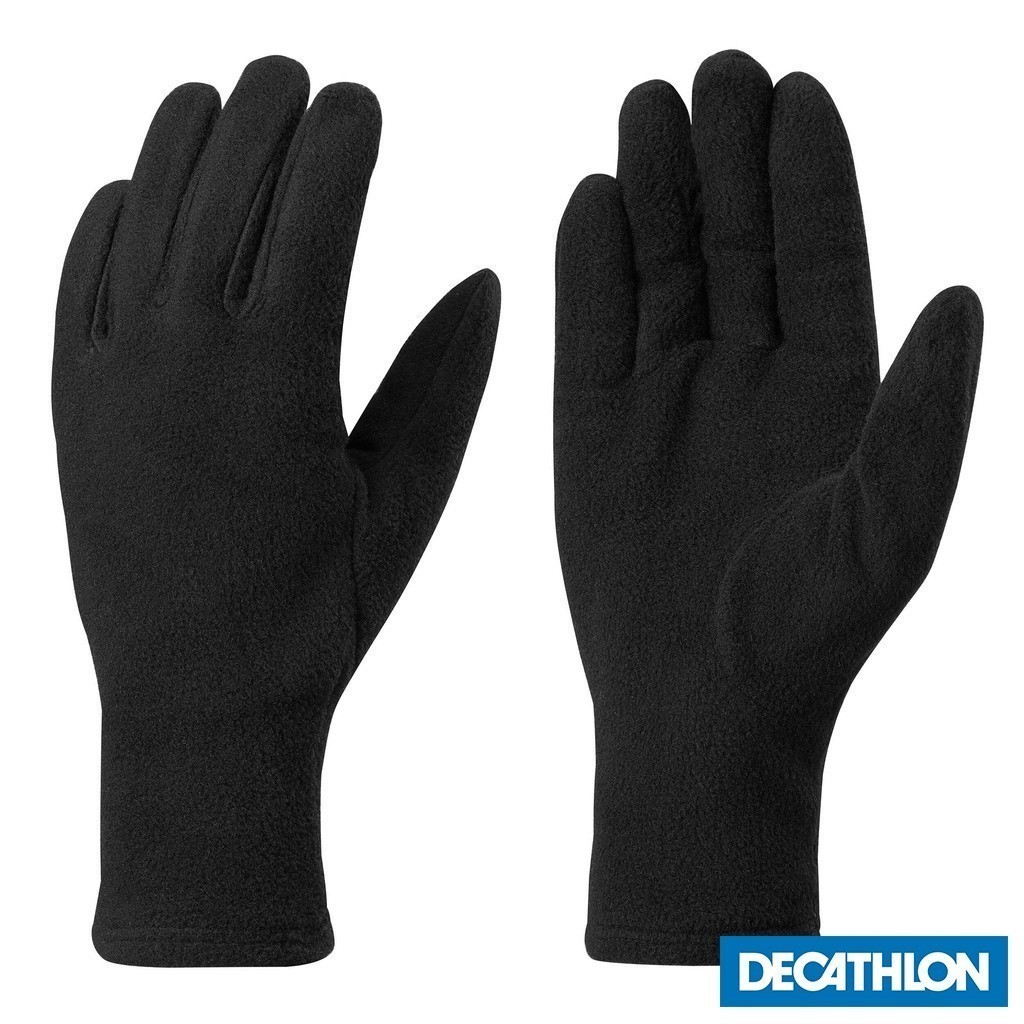 Mô tả Găng tay lót nỉ giữ ấm mt100 đen DECATHLON forclaz mã 8655817 - 1