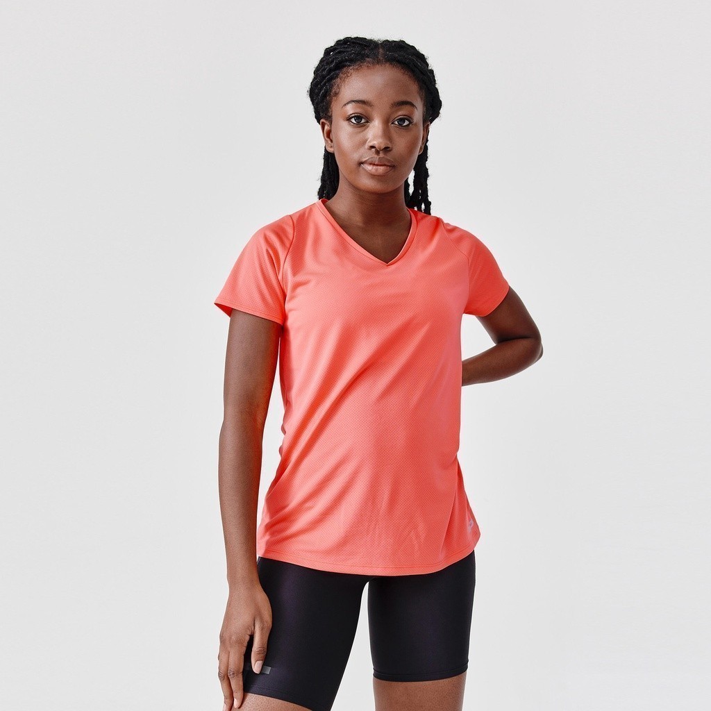 Mô tả Áo thun chạy bộ thoáng khí run dry cho nữ cam DECATHLON kalenji mã 8666211 - 1