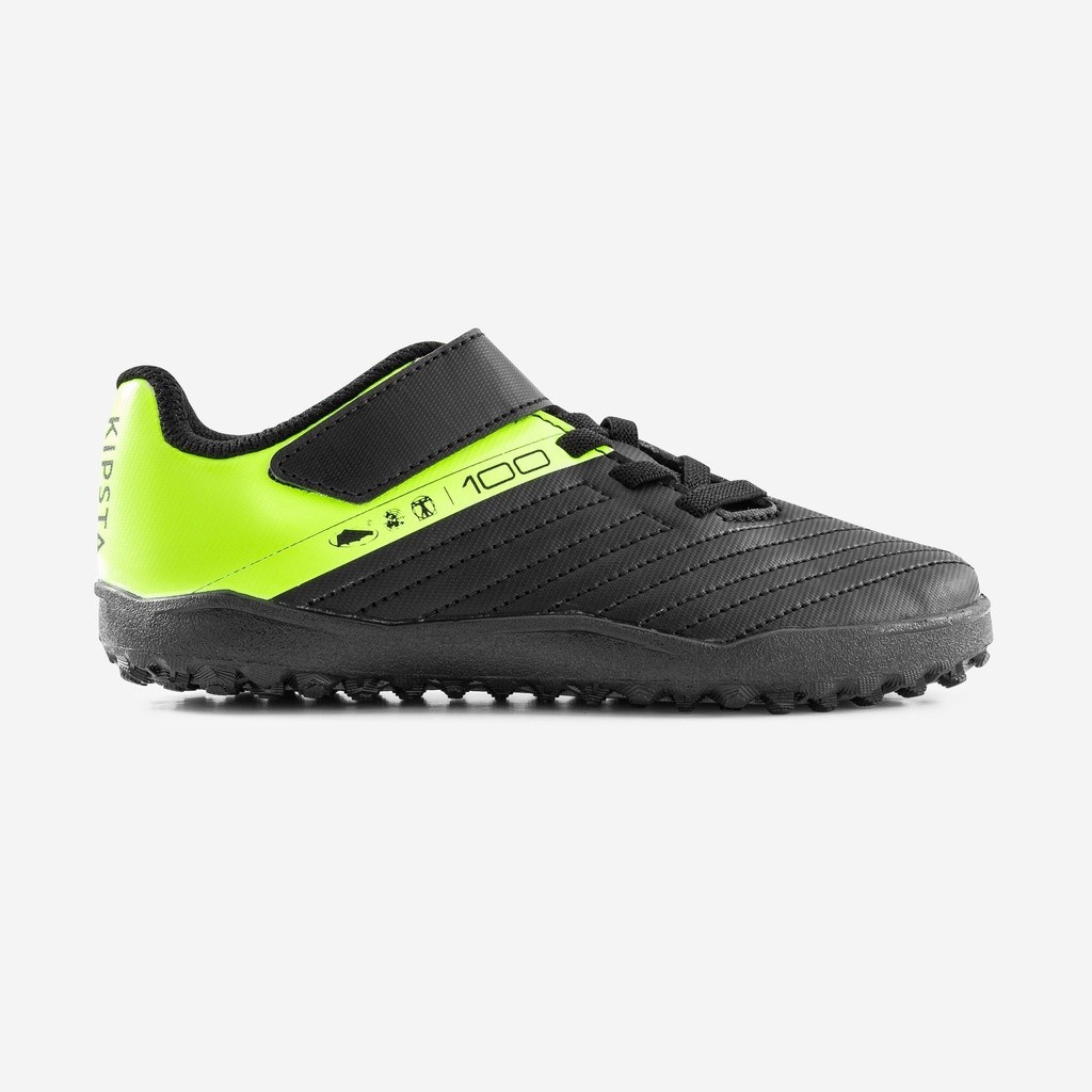 Mô tả Giày bóng đá sân cỏ nhân tạo 100 easy tf cho trẻ em đen vàng DECATHLON kipsta mã 8668806 - 1